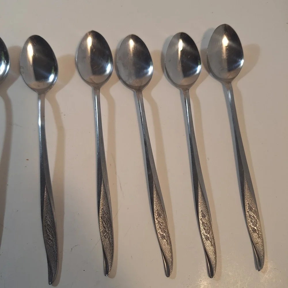 Nasco VASSAR Stainless Steel‎ Flatware Japan 6 Iced Teaspoons